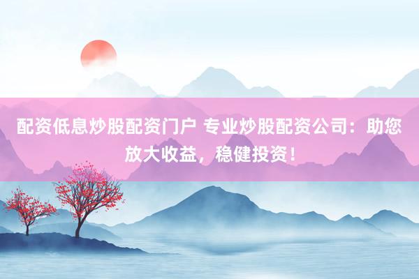 配资低息炒股配资门户 专业炒股配资公司：助您放大收益，稳健投资！