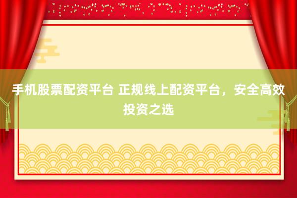 手机股票配资平台 正规线上配资平台，安全高效投资之选
