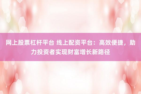 网上股票杠杆平台 线上配资平台：高效便捷，助力投资者实现财富增长新路径