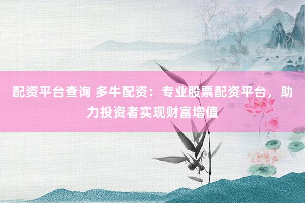 配资平台查询 多牛配资：专业股票配资平台，助力投资者实现财富增值