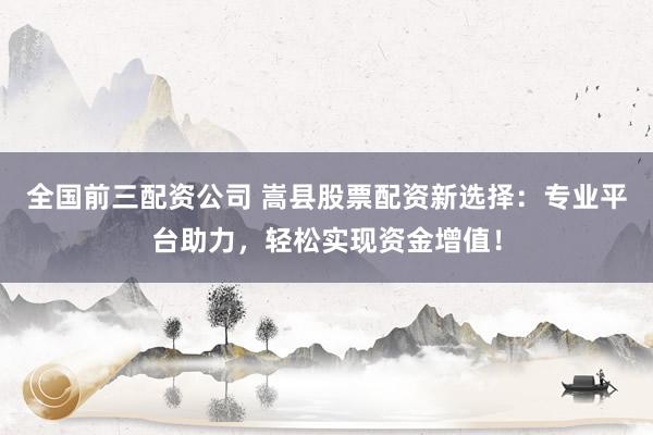 全国前三配资公司 嵩县股票配资新选择：专业平台助力，轻松实现资金增值！