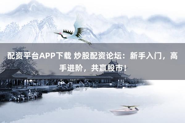 配资平台APP下载 炒股配资论坛:新手入门,高手进阶,共赢股市!