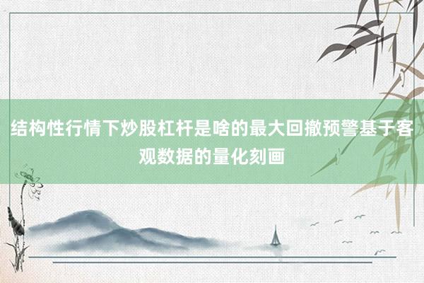 结构性行情下炒股杠杆是啥的最大回撤预警基于客观数据的量化刻画