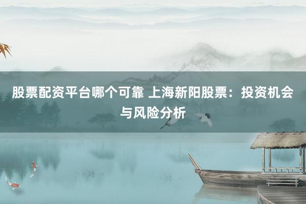 股票配资平台哪个可靠 上海新阳股票:投资机会与风险分析