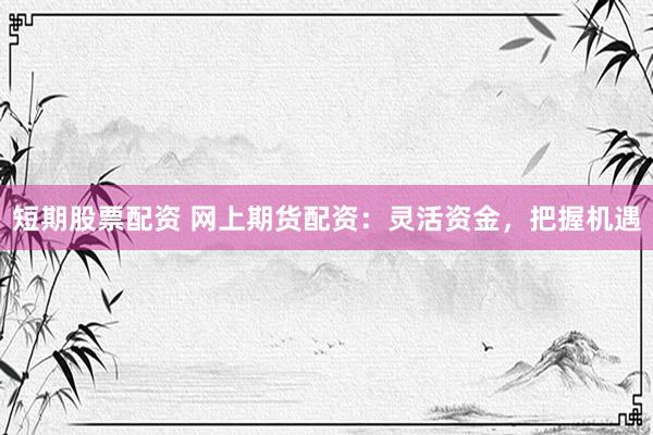 短期股票配资 网上期货配资：灵活资金，把握机遇