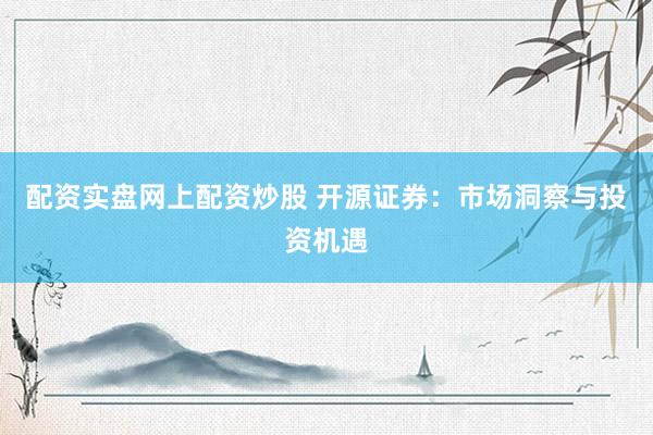 配资实盘网上配资炒股 开源证券：市场洞察与投资机遇
