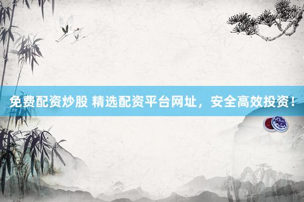 免费配资炒股 精选配资平台网址，安全高效投资！
