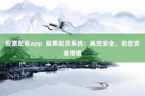 股票配资app 股票配资系统:高效安全,助您资金增值